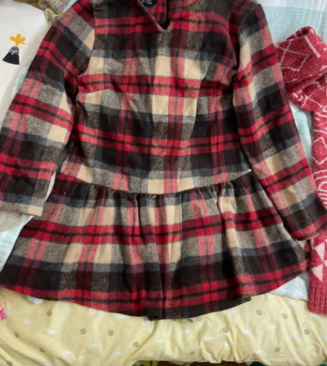 厚版保暖可爱淑女风格子毛呢裙子打底裙厚款保...