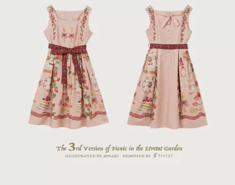 埃特勒塔 在草莓种植园里野餐JSK 连衣裙...