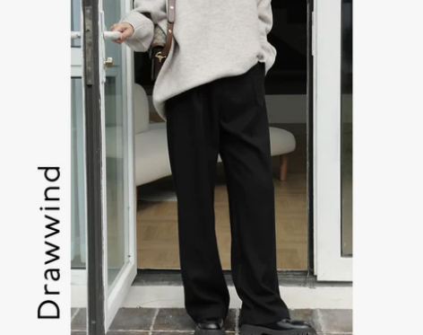 画风drawwind秋冬新款休闲裤女高腰垂...