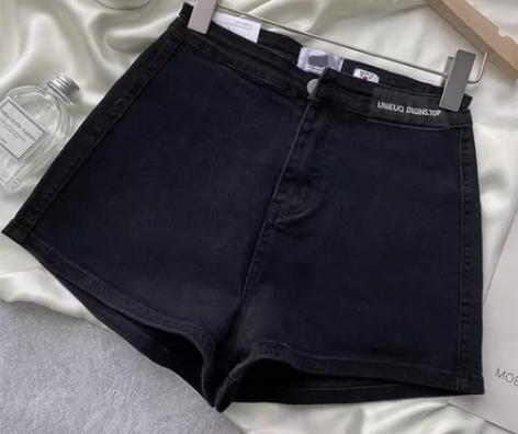 高腰牛仔短裤春装女2023年新款薄款弹力宽...