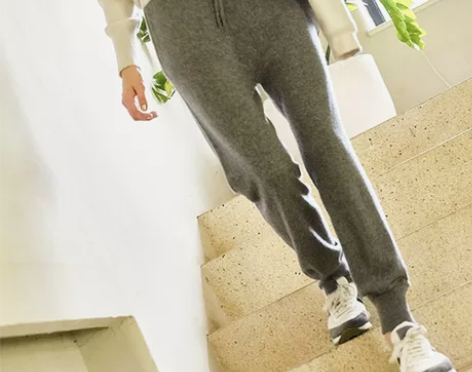 软糯舒服！！休闲运动羊绒裤女外穿针织小脚裤...