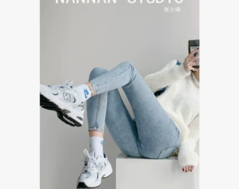 经典款 秋冬翘臀弹力牛仔裤女高腰紧身提臀小...