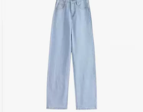 辣妹风浅蓝绑带拖地阔腿牛仔裤女夏季薄款20...