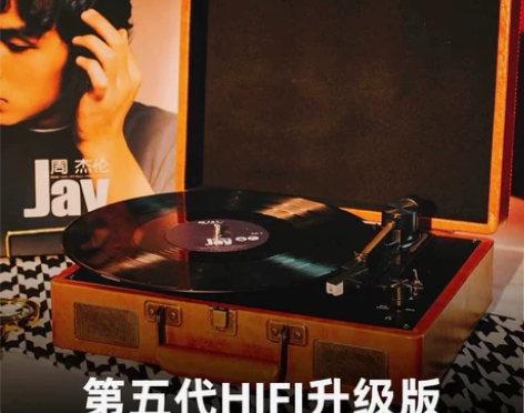 声活家box黑胶唱片机复古留声机摆件便携铁...