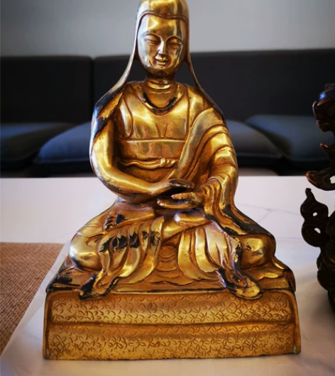 宗喀巴大师像，尼泊尔造像，鎏金造像，工艺细...