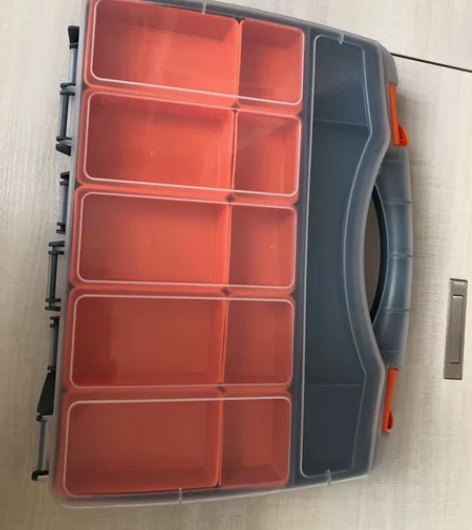 零件盒子手提式收纳盒分隔式工具盒多格塑料零...