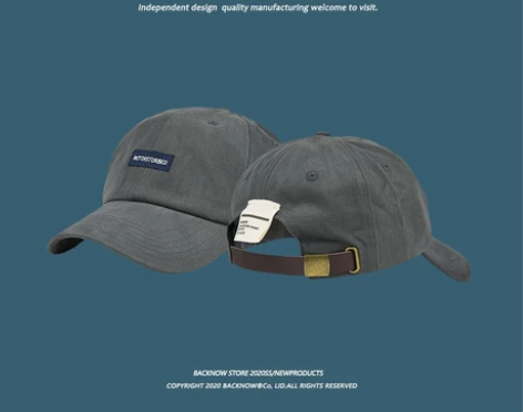 不烂街的莫兰迪灰 型好不挑人原创刺绣棒球帽...