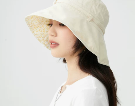 三福双面格纹碎花礼帽 气质易搭配服饰配件帽...