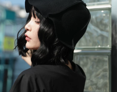 帽子女秋冬复古羊毛呢渔夫帽韩版可折叠保暖竖...