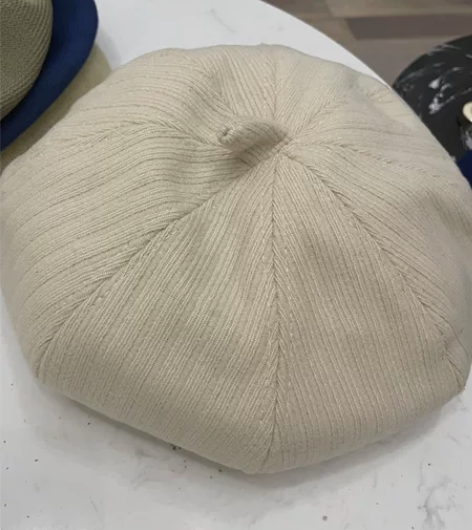 帽子女复古时尚黑色贝雷帽春秋潮流纯色画家帽...