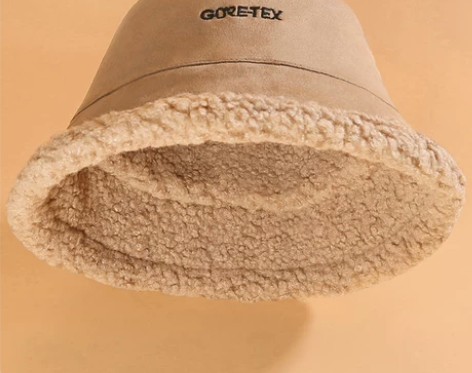 羊羔毛绒渔夫帽女秋冬盆帽子保暖韩版潮显脸小...