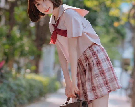 梗豆 jk格群西柚L69 很新 无吊牌轻微...