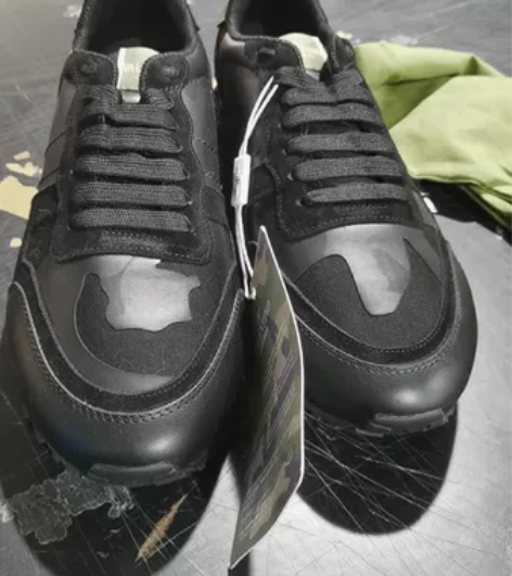 欧洲站迷彩运动鞋男高版铆钉厚底真皮时尚休闲...