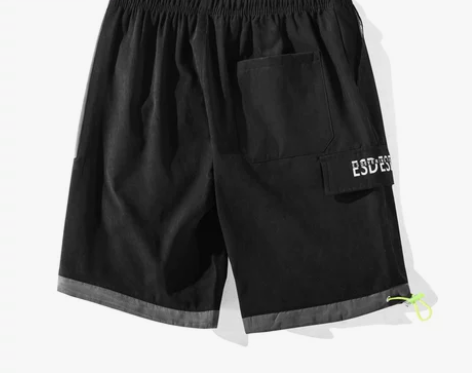 Lee Ddeep纯色抽绳短裤男五分裤桃皮...