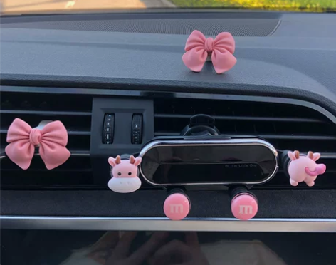 汽车车内饰品手机支架女卡通重力车载支撑架创...