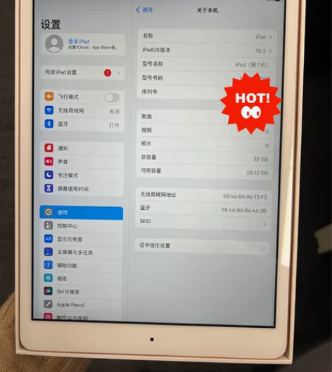 个人闲置Apple iPad 10.2寸 ...