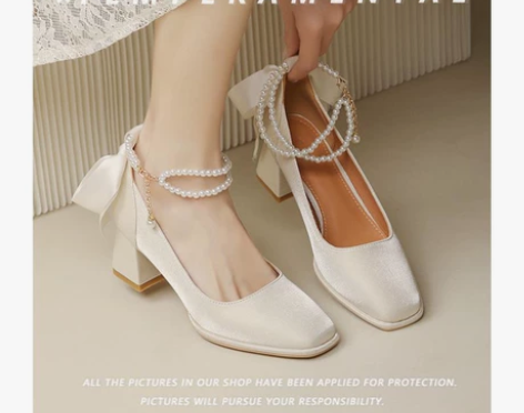 气质蝴蝶结复古单鞋2022年春季新款韩版百...