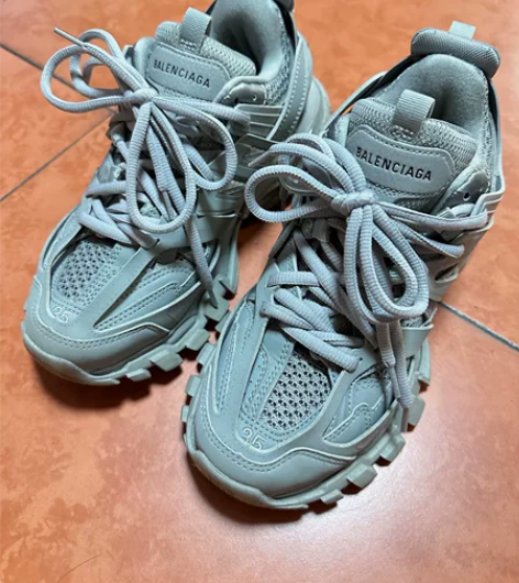纯灰色老爹鞋3.0厚底鞋内增高鞋 9新，买...