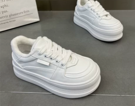 网红同款松糕真皮大头娃娃鞋女2022冬季新...