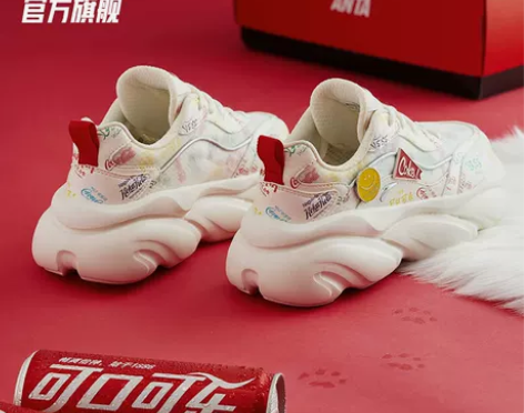 安踏可口可乐联名女鞋2021春秋季新款老爹...