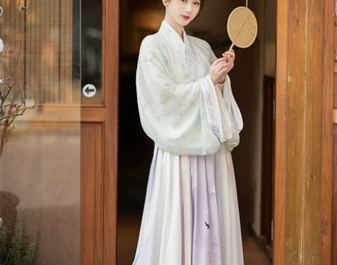 池夏 春:燕语 晋制交领齐腰晋儒褶裙原创改...