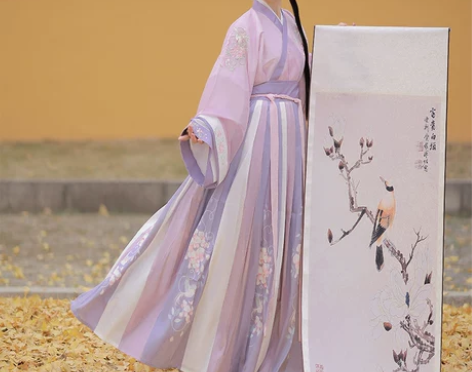 洛轻雅原创汉服女【兰莺】晋制中国风交领齐腰...