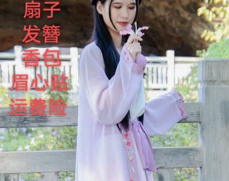 原创新款汉服女春夏秋款宋制三件套百褶裙绣花...