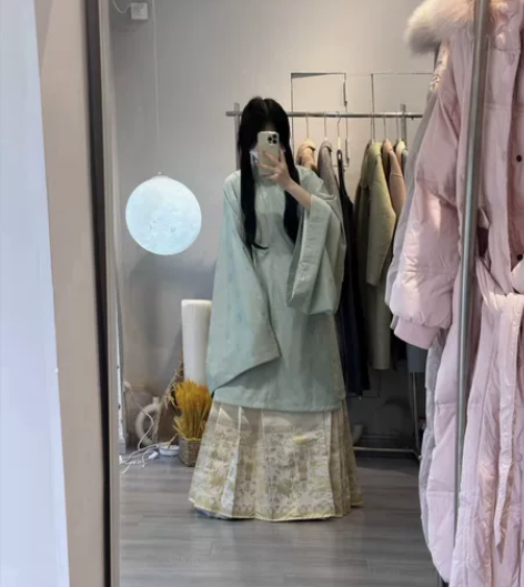 兰若庭太平有象上袄明制汉服上衣 绿色S码标...