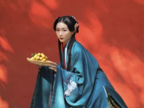 兰若庭 汉服 乘黄 明披风 绿色，M码全新...