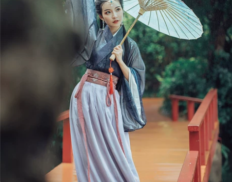 都城南庄汉服叶幽昙原创秋季新品印花日常交领...