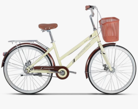 凤凰自行车24寸女式旅行代步单车老式通勤单...