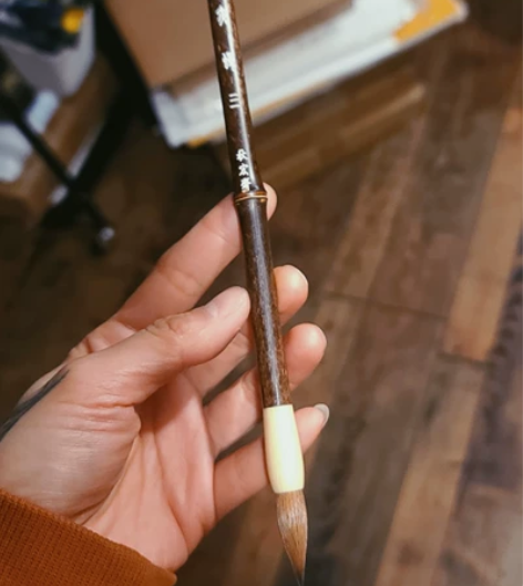 秋宏齋夜蝉狼毫毛笔勾线细节渲染上色花牛角四...
