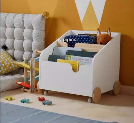 北欧出口儿童收纳 儿童拖车 儿童推车造型书...