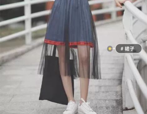 迪悠2022韩版新款网纱牛仔半身裙女A字裙...