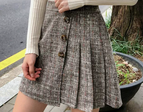 chuu百褶裙女2020春装新款一步裙短裙...