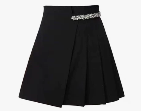 清仓秒杀~品牌折扣专柜撤回女装高腰短裙镶钻...