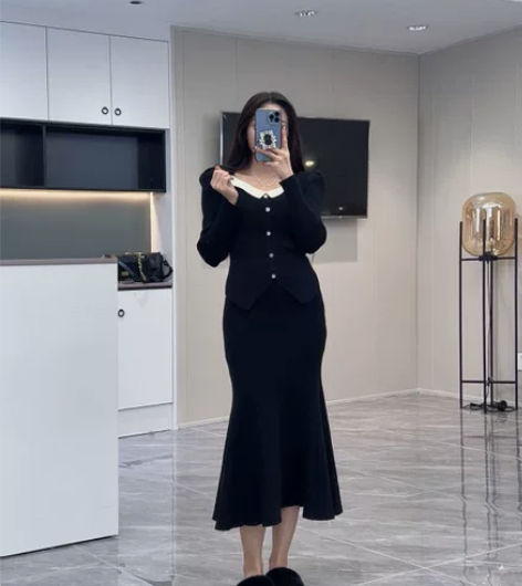 全新针织鱼尾裙 巨显身材针织面料垂感特别好...