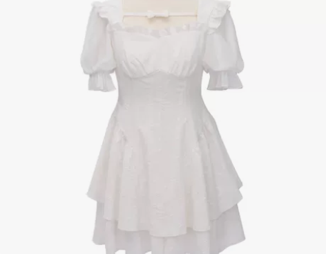 原创森女部落公主风可甜可盐奶甜裙子浮雕连衣...