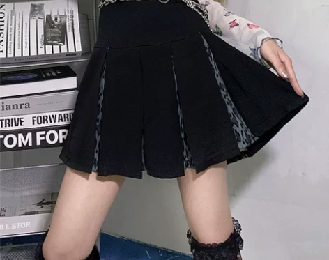 黑色裙子女2021新款夏季ins港风复古豹...