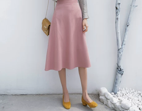 春夏新款复古中长款A字裙 伞裙高腰裙半身裙...