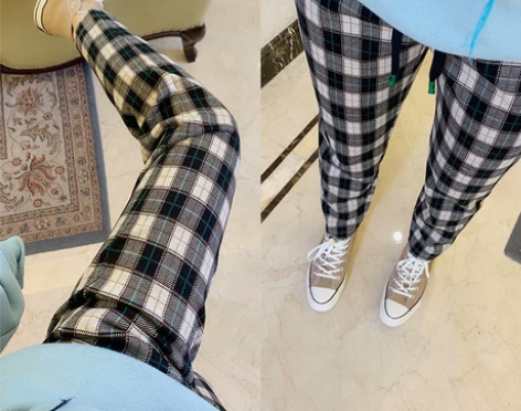 时髦东京女孩！今年蕞好看的复古格子休闲裤小...