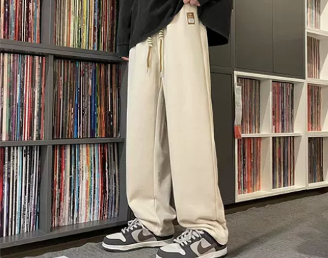 春秋季长裤子男宽松直筒卫裤阔腿休闲运动裤学...