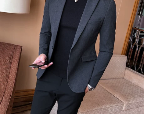 韩版西服套装男士修身商务休闲职业正装结婚礼...