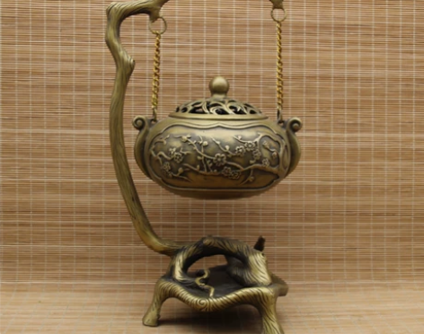 挂炉 吊炉禅意纯铜香薰炉 檀香盘香炉茶道香...