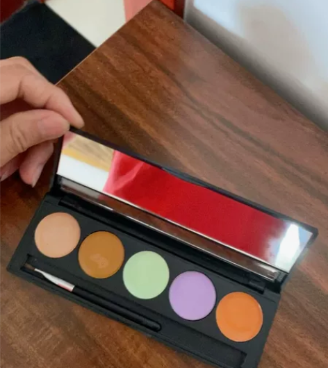 卡梅拉五色遮瑕膏遮盖斑点痘痘纹身疤痕瑕疵眼...