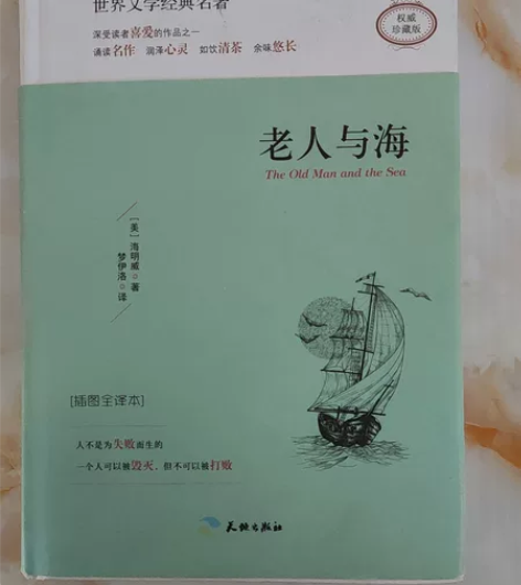 世界文学经典名著老人与海，插图全译本，九成...