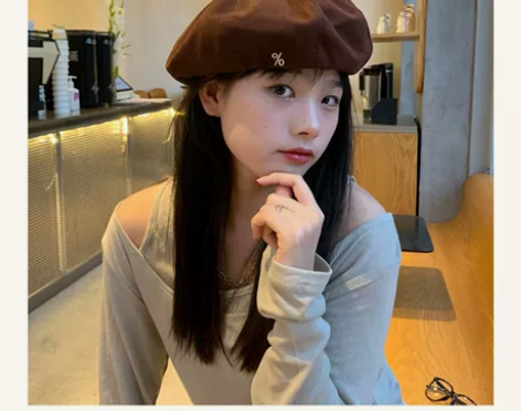 一秒变可爱 陈奶奶新款贝雷帽女复古显脸小甜...