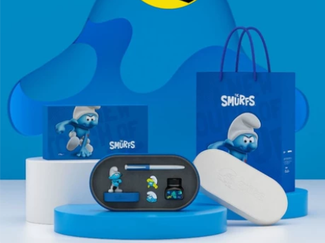 毕加索钢笔968蓝精灵联名款墨水礼盒套装学...