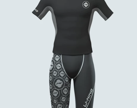 李宁泳裤男士泳衣套装游泳衣五分平角专业防尴...