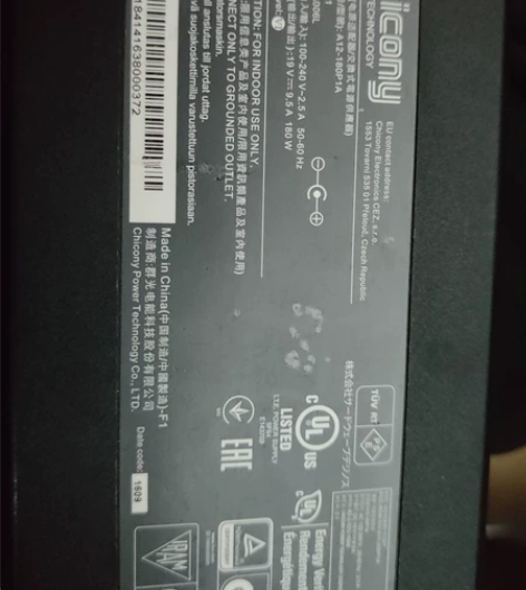 笔记本180瓦充电器5.5×2.5接口 原...